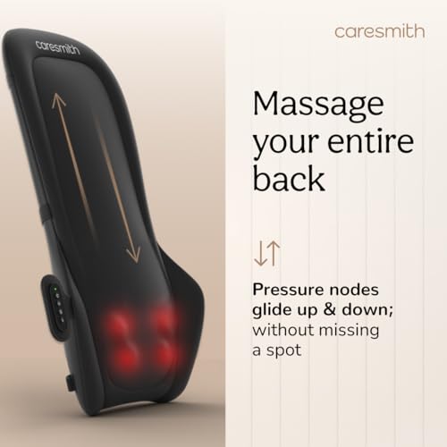 Image of Caresmith Revive Back Massager Cushion with Heat | Full Body Seat Massager for Chair | Deep Kneading Massage for Back, Neck & Shoulder Pain Relief | Electric Chair Massager for Home, Office, Car
