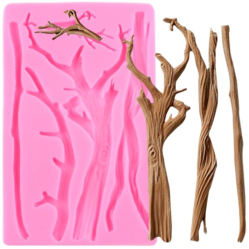 YIHUOMOLDS Tree Branch Silicone Molds Tree Branch Fondant Mold for Cupcake Topper Cake Decoration Chocolate Candy Gum Paste Polymer Clay