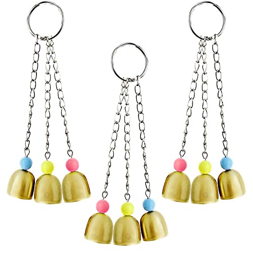 Image of SunGrow Parrot Toy with Bells, Playtime Essentials for Finches, Fun Enrichment for Lovebirds, Galvanized Steel Cage Bell Toy, Daily Activity Bell Chime, Hanging Cage Accessory Add-on Conure Habitat