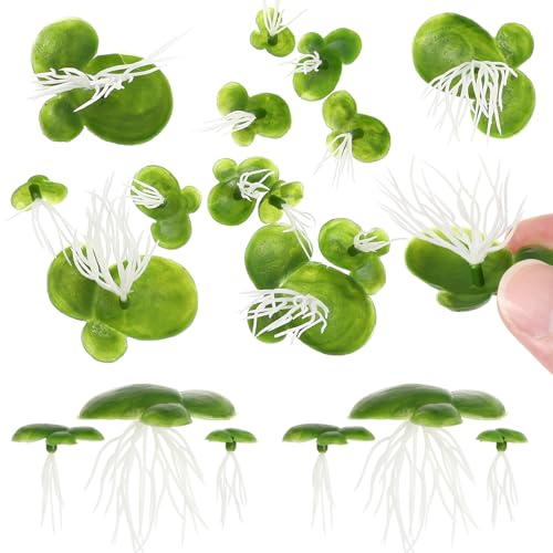 4 confezioni di lenticchie acquatiche artificiali, piante acquatiche per stagni, lenticchie artificiali per acquari, artificiale per acquari, piccole piante acquatiche