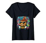 Photo Gallery donna cool burger cartoon graffiti art con occhiali da sole maglietta con collo a v Photo Gallery donna cool burger cartoon graffiti art con occhiali da sole maglietta con collo a v