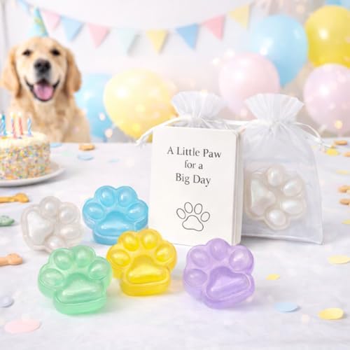 Dog Birthday Party Favors Set, Paw Print Keepsake Gifts with Thank You Cards and Organza Bags, Puppy Birthday Decorations, Pet Party Favor Gifts for Guests, Dog Birthday Supplies Keepsake Set image 4