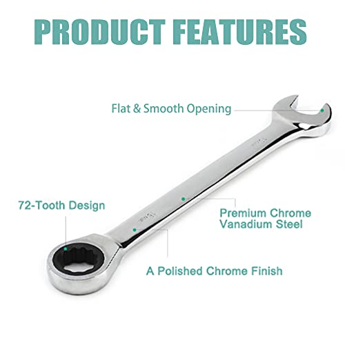 Utoolmart Ratcheting Combination Wrench, 8Mm Box Open Ended Ratchet Combination Wrench, Metric, Chrome Vanadium Steel Construction, 1 Pcs #TOP5
