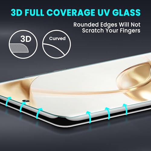 Image of FIRST MART Military-Grade UV Tempered Glass for Honor 200 5G with Edge to Edge Full Screen Coverage, Cable Protector and Easy Installation kit