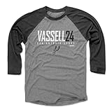 500 LEVEL Devin Vassell San Antonio Spurs 3/4 Sleeve T-Shirt - Devin Vassell San Antonio Spurs Elite WHT (Black/Heather Gray, Medium)