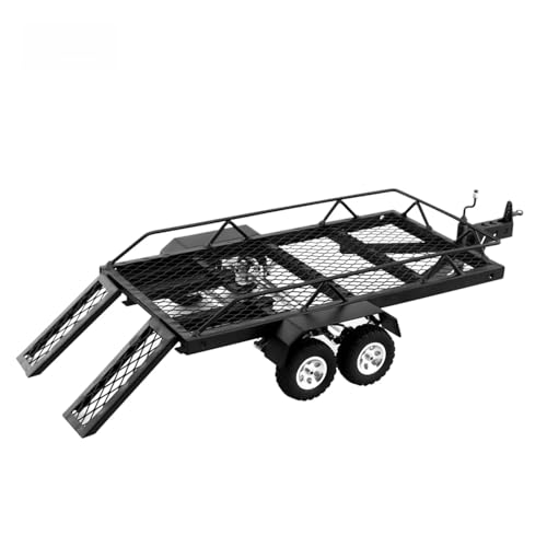 Metal Trailer Dual Axle Car Hauler with Rubber Tires 1/18