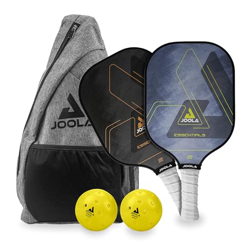 JOOLA Pickleball Essentials Paddle Set mit 2 Pickleballschläger, 2 Bällen und Tasche, ideal für Freizeitspieler, Fiberglas-Oberfläche