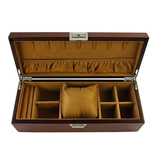 Boîte à bijoux en bois de grande capacité pour colliers et boucles d'oreilles pour femmes
