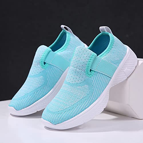 Reverseclock Kids Lightweight Breathable Loafer Walking Shoes Easy Walk Sport Running Sneaker Casual Slip-On Shoe For Boys Girls (Green, Numeric_9) #TOP2