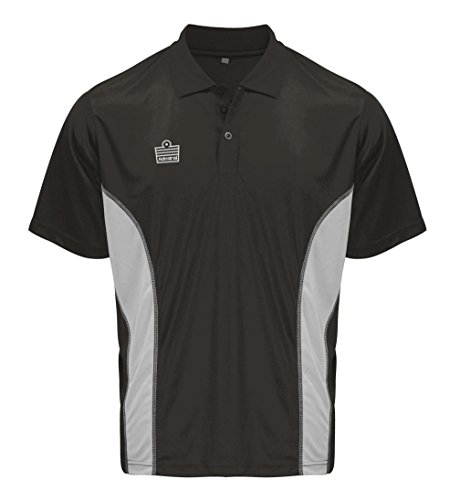 ADMIRAL Argo Soccer Coach Sideline Polo Shirt, Black/Silver, Adult X-Large