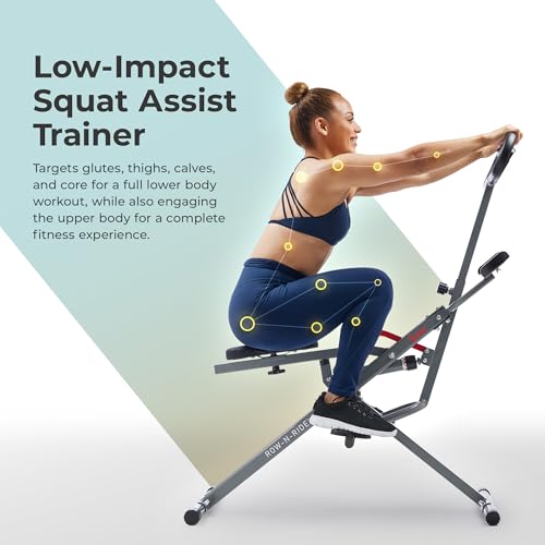 Sunny Health & Fitness Smart Hydraulic Row-N-Ride Squat Assist Trainer - image 2