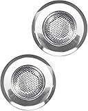 Sink Strainer - Stainless Steel - Set of 2 - Diameter 4.5 Inches - Prevent Clogging - Ideal for Kitchen and Bathroom Sinks - by Utopia Kitchen