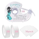 AUXSOUL Fashion Tape, 4X Doppelseitiges Klebeband, Doppelseitig Transparent Fixierband für den Körper 18mm x 5m, Body Tape Passend für den Sommer, 1 mit Abroller, 2 Rollen, 1 Individuelles Paket