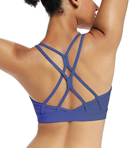 Image of RUNNING GIRL Sports Bras for Women,Strappy Crisscross Back Padded Low Impact Running Sports Bra with Removable Cups