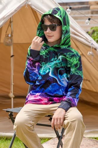Image of Idgreatim Kids 3D Print Pullover Hoodies Warm Thick Hooded Sweatshirt with Packet for Boys Girls 5-16 Years