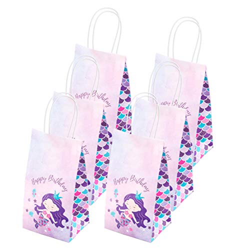 Mermaid Party Bags 16 Packs | Mermaid Gift And Goodie Bags | Ideal For Birthday Gifts Favors And Party Favors Multi-Use For Kids Party Supplies #TOP27