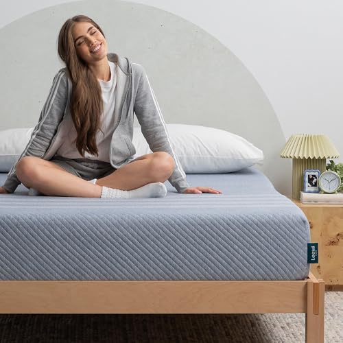 Leesa Studio 10' Mattress, Full Size, Cooling Memory Foam / CertiPUR-US Certified / 100-Night Trial Heather-blue
