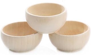 Teensery 3 Pcs Wooden Pinch Bowls Mini Unfinished Wooden Bowls Unpainted Wood Bowls Tiny Craft Bowls Dipping Sauce Bowls for Dipping Sauce, Condiments, Fruits, Appetizers, Snacks