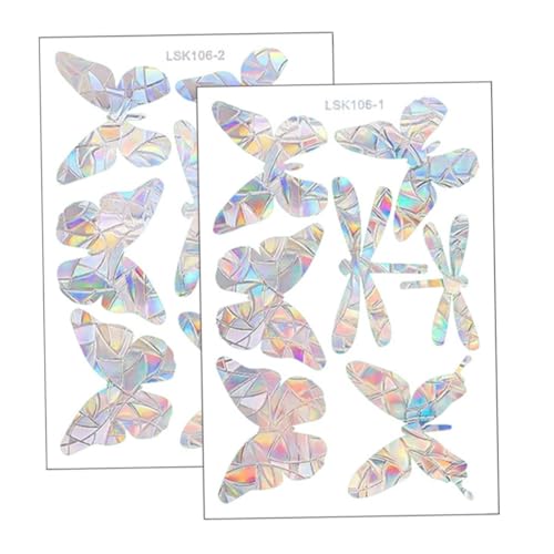 Garneck Pegatinas Adhesivas Decorativas para Ventanas Forma de Mariposas y Aves Autoadhesivas Reutilizables Anticolisión para Cristales y Puertas Protección contra Golpes y Decoración