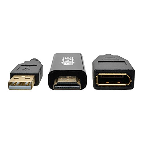 Tripp Lite 4K Hdmi To Displayport Video Converter W/Usb Power, Male-To-Female, 4Kx2K @ 30Hz Hdmi To Dp, 6 Inches, Black, 2-Year Warranty (P130-06N-Dp-V2) #TOP2