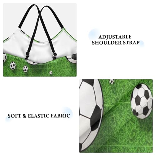 Kids Swim Suits 3-10 Y Beach Swimsuit Girls, Black White Soccer Balls Green3