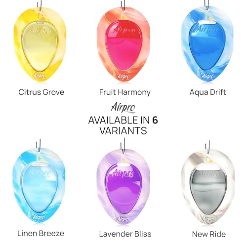 Image of Airpro Essentials Citrus Grove Hanging Gel Car Air Freshener | Leak-Proof Car Perfume | Long Lasting 30 Days | Energizing Citrus Fragrance | Hanging Car Perfume | Car Accessories 2026 (11.3g)