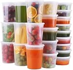 WGCC Deli Containers with Lids 48 Sets- Disposable Soup Containers 8oz, 16oz, 32oz - Plastic Containers with Lids, Food Container Leakproof, BPA Free/Microwave/Freezer/Dishwasher Safe