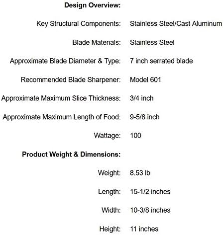 Chef's Choice 609A000 Electric Food Slicer, Stainless Steel