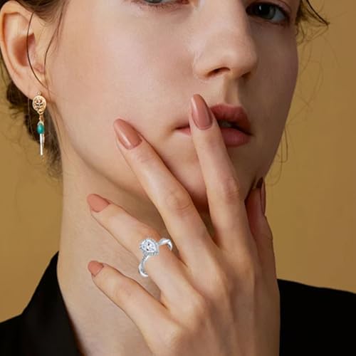 Blocaci Pear Shaped Engagement Rings for Women 1CT Center Moissanite Wedding Rings 925 Sterling Silver 10K 14K 18K Gold2