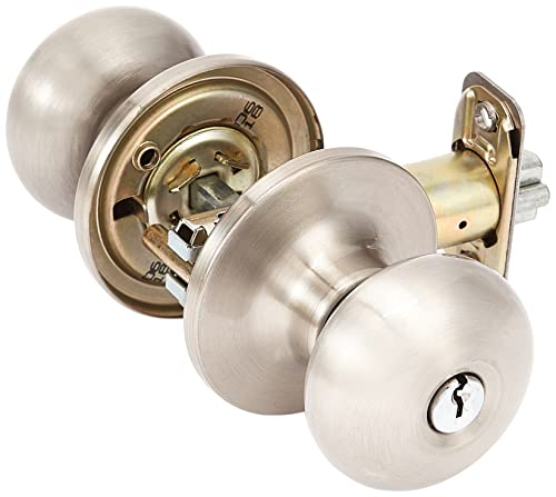 Master Lock Keyed Entry Door Lock, Biscuit Style Knob, Satin Nickel, Bco0115 #TOP1