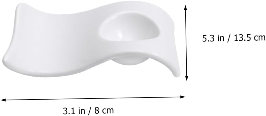 2pcs Ceramic Egg Cup Wave Egg Dish Stand Holders Plate for Breakfast Microwave Carrier for Home