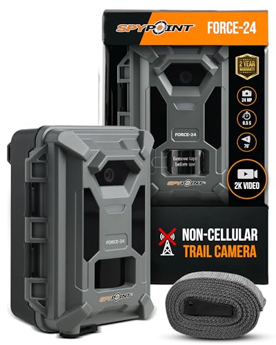 SPYPOINT FORCE-24 Caméra de Chasse Non cellulaire, vidéo 2K, Photos 24MP, LED Faible Lueur, Vision Nocturne, détection de Mouvement 21 m, caméra de Surveillance pour...