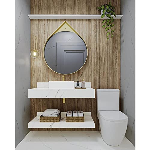 Bancada em Porcelanato 100cm Sem Cuba Darabas Agardi Branco