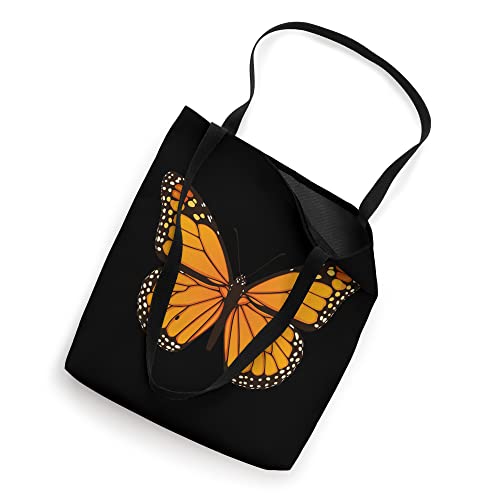Bolso tote con diseño de mariposa monarca sobre fondo negro miniatura 2