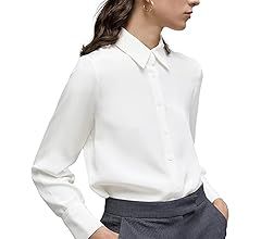 [SPRING SEAON] シャツ ブラウス レディース とろみワイシャツ オフィス ノーアイロン ゆったり 白シャツ 長袖 カジュアル ファッション 通勤 日常 高通気性 ホワイト M