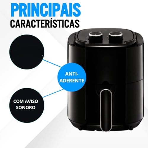 Fritadeira Eletrica Air Fryer 3.5 Litros 1400w 3.5 Litros 127v Sem Oleo Facil E Rapido(110V)