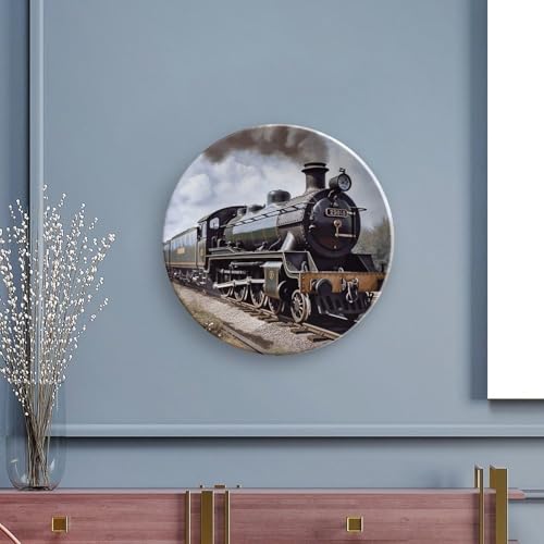 Plato decorativo de porcelana con locomotora a vapor 7 in miniatura 5