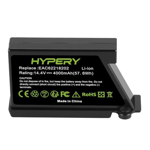 Batería de repuesto de ion de litio de 14,4 V 4000 mAh compatible con LG HomBot VR66801VMIP EAC60766101 EAC60766102 EAC60766103 EAC60766104 EAC60766109 Aspiradora Robot doméstico