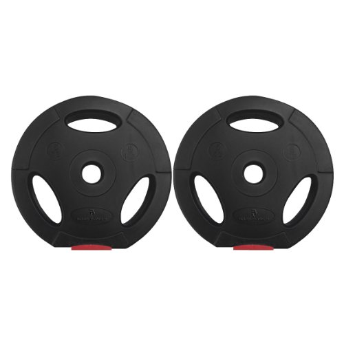 BODYPOWER 5Kg Tri Grip Vinyl Standard Weight Plates (x2)