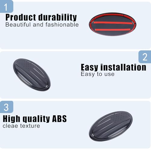 Image of Car Rear Emblems Trim Cover Compatible with Subaru Outback 2021-2025,ABS Car Logo Trim Cover,Tailgate American Flag Decoration Emblems Accessories (Rear)