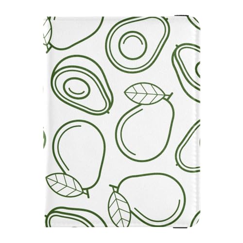 Porta passaporto e carte di vaccinazione con icone della collezione di frutta tropicale avocado porta combinato pelle con slot per di portafoglio per uomini e