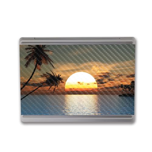 Image of MightySkins Carbon Fiber Skin Compatible with Microsoft Surface Laptop Go 3 (2023) Full Wrap Kit - Tropical Sunset | Protective, Durable Textured Carbon Fiber Finish | Easy to Apply | Made in The USA