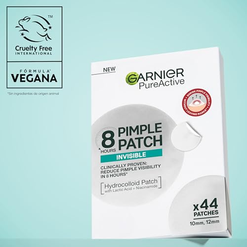 Miniatura 9 de Garnier Pure Active Pimple Patches - Parches Invisibles Para Granitos De La Cara Y Cuerpo, Con Tecnología Hidrocoloide, Dos Tamaños X 44