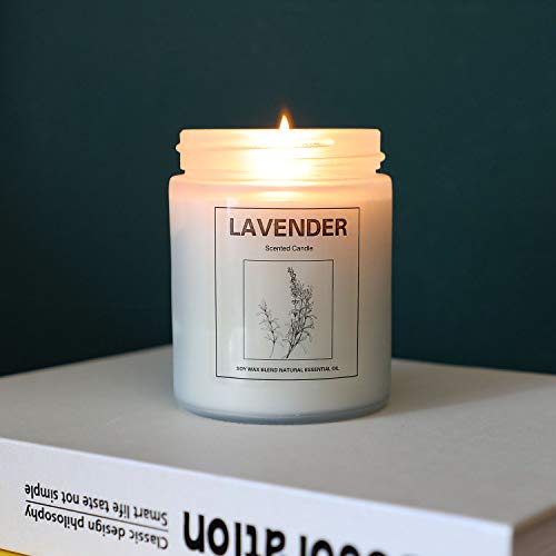 Lavender Candles For Home Scented Candles Gifts For Women 7 Oz 50 Hrs Long Lasting Highly Scented Soy Lavender Candle Set For Body Relaxation & Stress Relief, 2 Pcs #TOP3