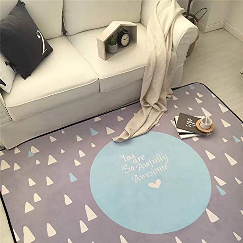 Tapis de salon rectangulaire 150x200cm en microfibre douce et antidérapante