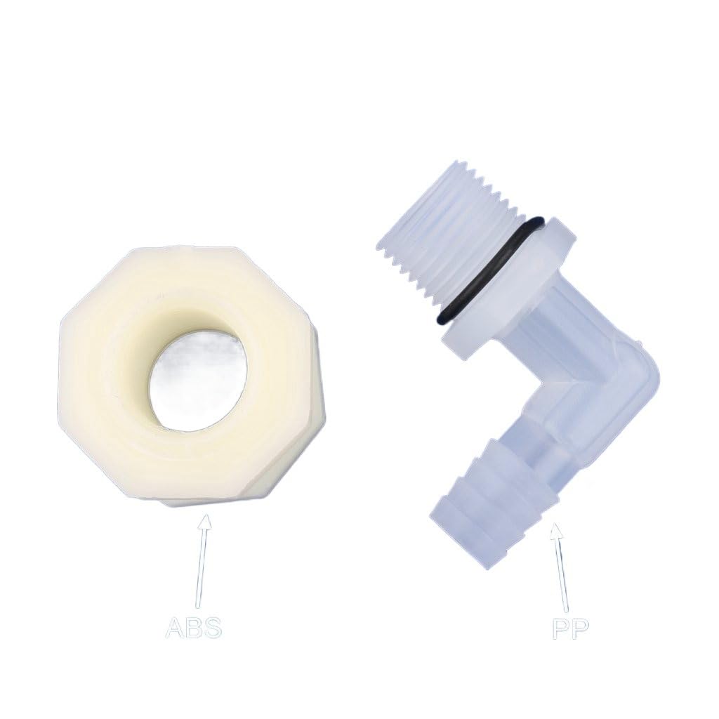 1 zestaw ABS 1/2 cala do 6,4 ~ 20 mm kolanko złącze zbiornika na wodę akwarium ogród wąż nawadniający rura przegubowa adapter 90 stopni (1l2-11,1 mm)