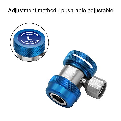 Adapter R134A Air Conditioning Adjustable Quick Coupler Adapters High Low Ac Freon Manifold Gauge Hose Conversion Kit 1/4 Sae Hvac #TOP6