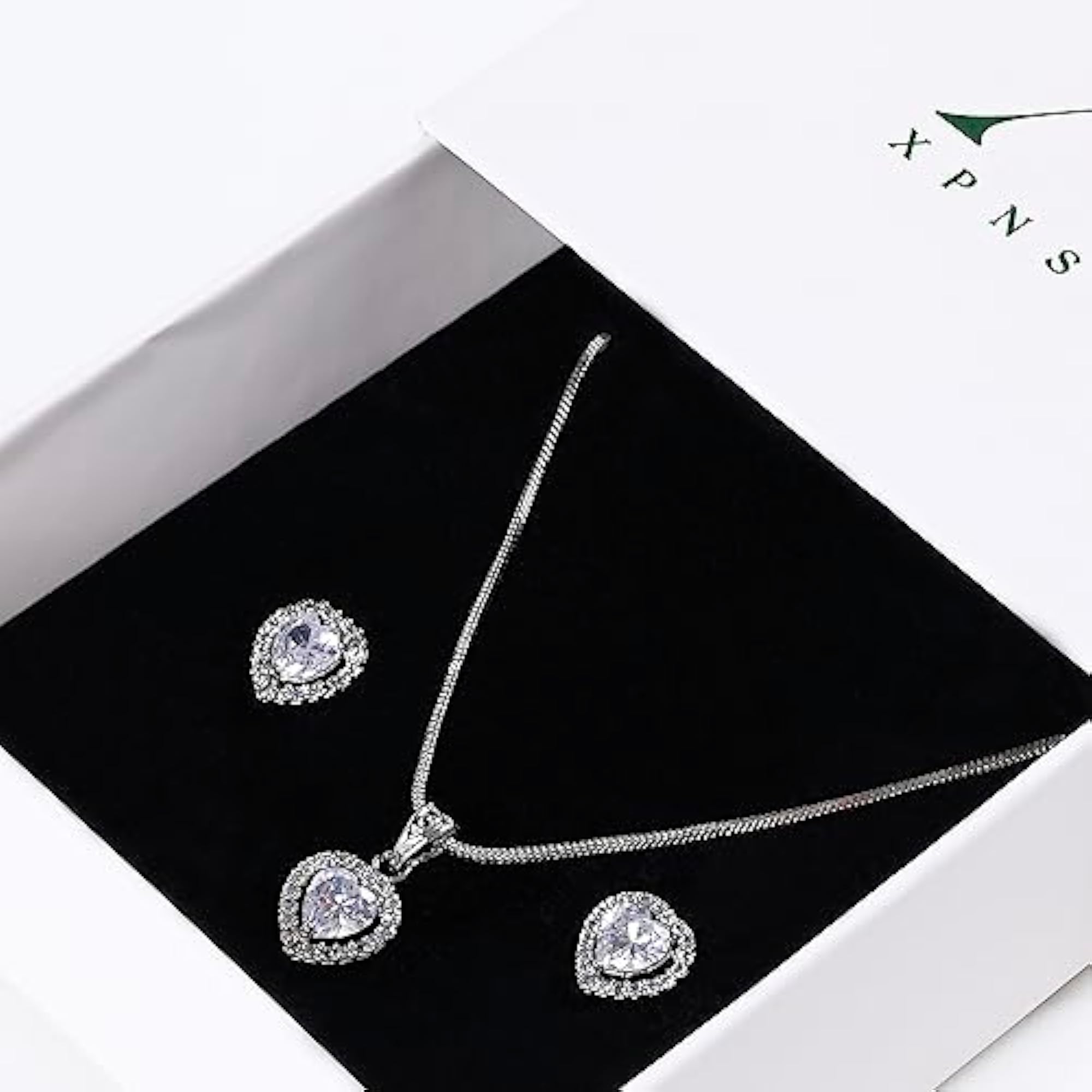 Princess Cut Pendant Set for Him & Her, Option in 10 Different Silver