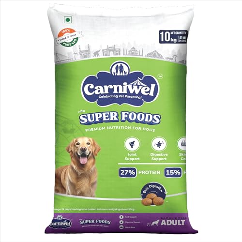 Image of Carniwel Superfoods Adult Dry Dog Food 10 kg | 100% Vegetarian | Fresh & Natural Ingredients | Highly Palatable | GMO Free | Premium Nutrition for Large Dogs