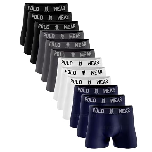 Kit de 12 cuecas boxer Polo Wear, Masculino, Preto/Marinho/Cinza/Branco, M